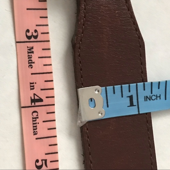 BRIGHTON Concho Leather Belt Western Brown Silver - Picture 10 of 15